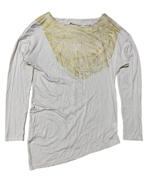 Vintage IfSixWasNine style asymmetric snake skin gold print