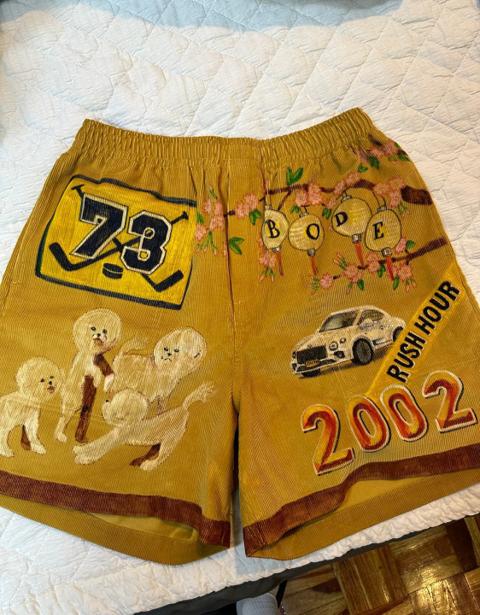 Bode (1 of 1) Hand Painted Senior Cord Shorts