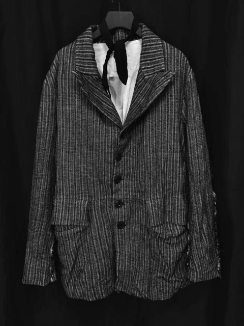 JAS 18AW 1/16 Wool-Linen Charcoal Handwoven Raw Edge Jacket