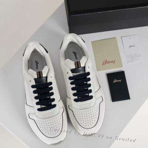 Brioni Crossing White Leather Sneakers