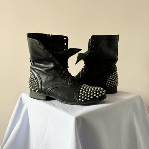 Punk Studded Combat Faded Biker Boots Guidi AS 98 Vibe
