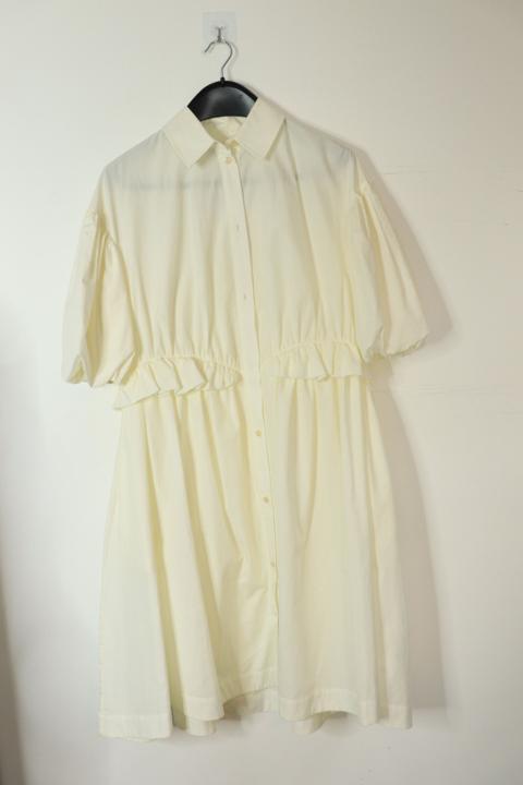 Cream twisted hip shirt dress - UK 8