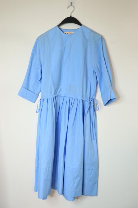 Blue cotton poplin midi dress - UK 6