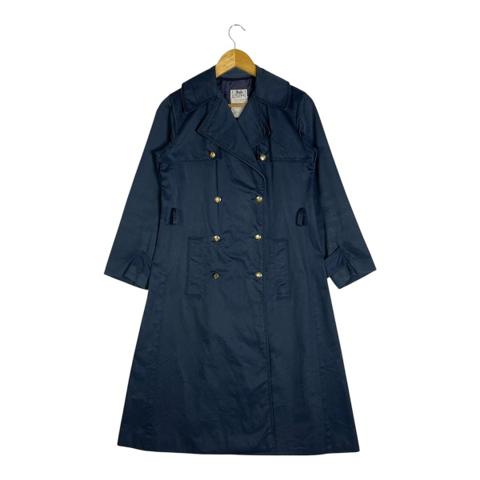 70S CELINE PARIS CARRIAGE LOGO TRENCH COAT WITH GOLD BUTTONS