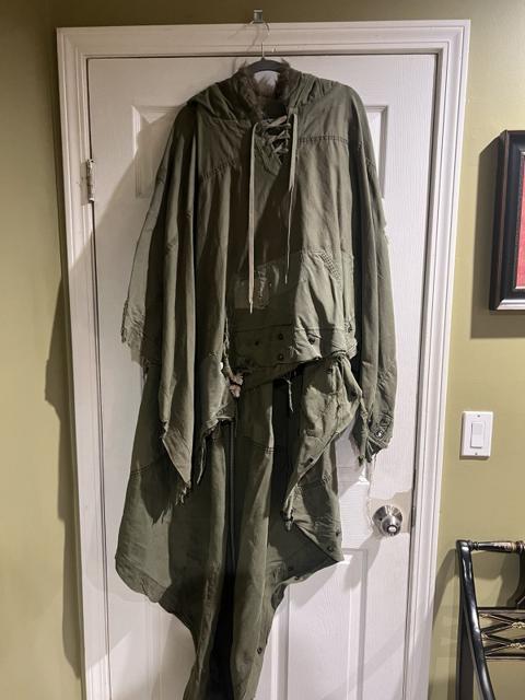 Greg Lauren Army Poncho Faux Fur