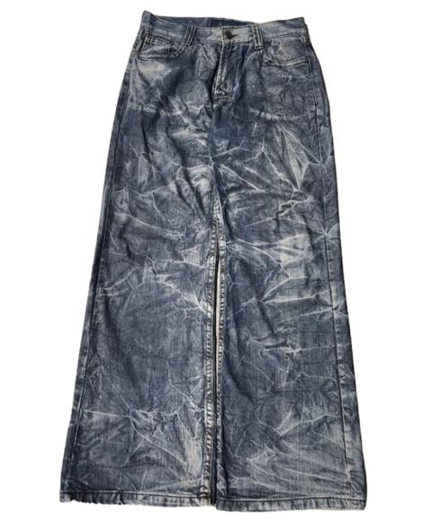 A hwan Blue buckleback Wide Jeans