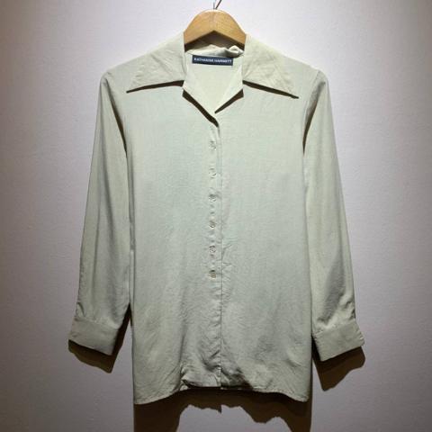 Katherine Hamnett Open Collar Cream Button Up Shirts