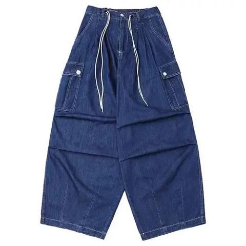 21SS Indigo Union Japan Blue Denim Worker Outdoor Pants