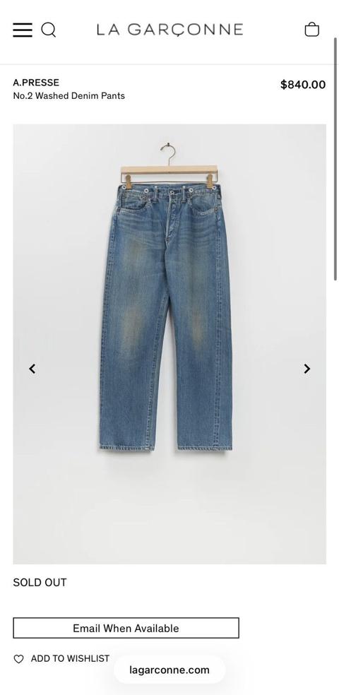 A.Presse No.2 Washed Denim Pants Jeans
