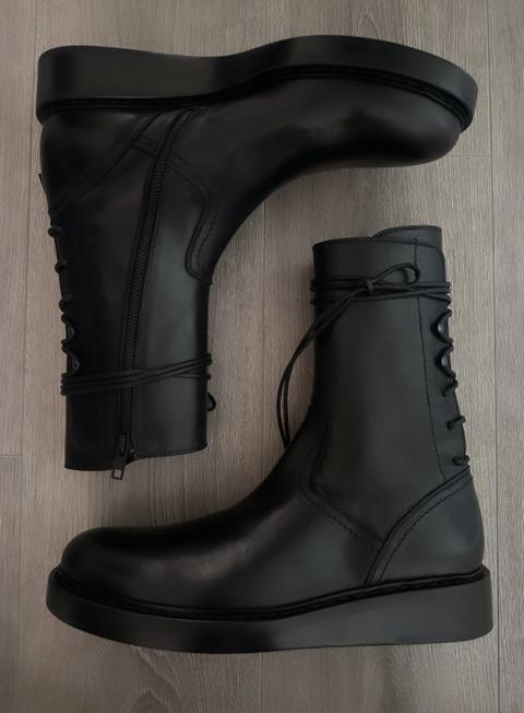 Back Lace Corset Vitello Victor Black Boots
