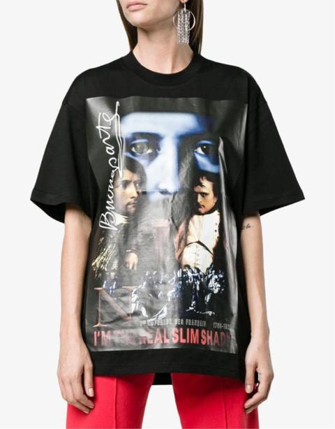 Black Slim Shady Napoleon Logo Oversized T-Shirt