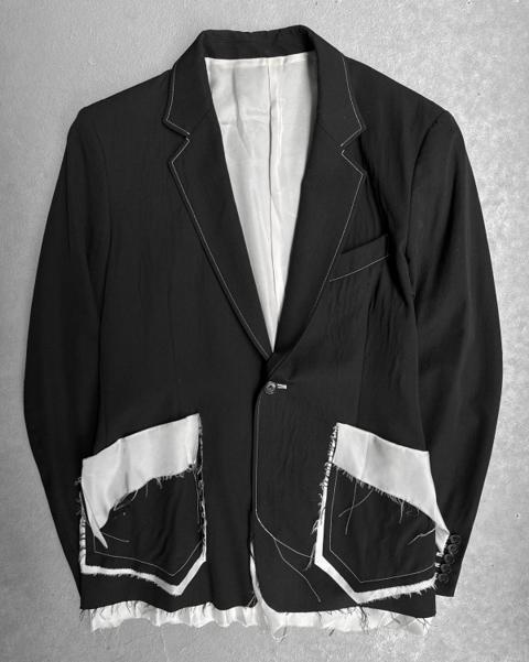 SS24 Deconstructed Wool Layered Blazer