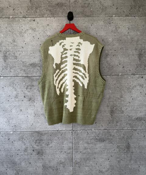 Kapital bone distressed skeleton sleeveless knit sweater