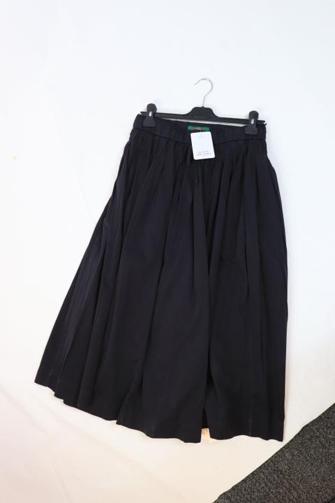 Navy blue cotton midi skirt - M