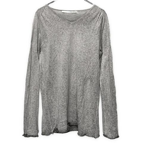 ISABEL BENENATO 14SS Cotton Linen V-Neck Tee Gray Size S