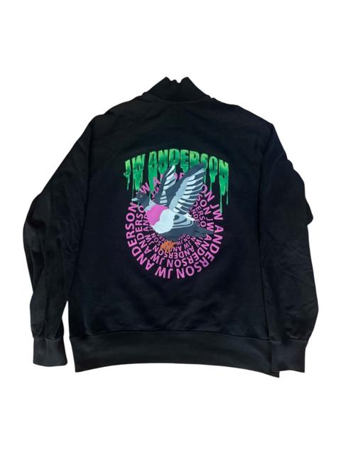 JW Anderson Half Zip Sweater Pigeon Logo