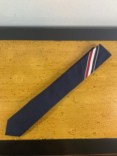 THOM BROWNE NAVY GROSGRAIN SILK TIE