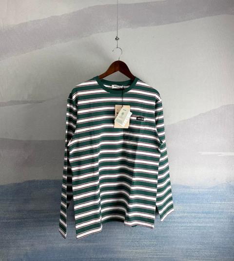 Miu Miu white-green logo striped long sleeve M