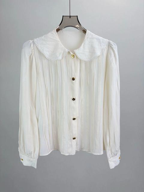 MIU MIU White Peter Pan Collar Shirt Long Sleeve