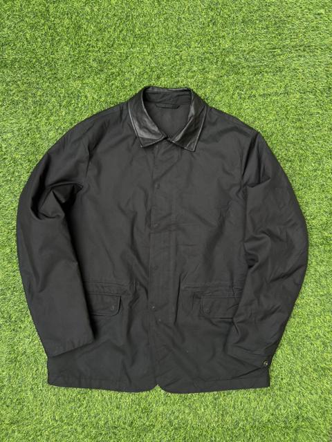 Z Zegna Leather-Trim Utility Field Jacket - Black XL