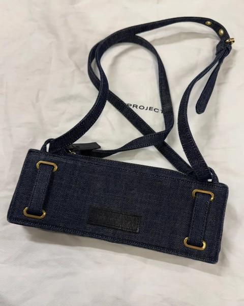 Y/Project Accordion Navy Blue Denim Bag