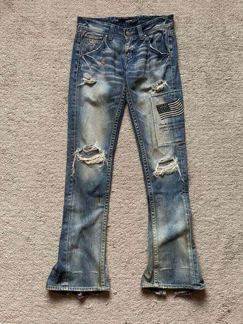 2000s Varosh Distressed Quote Flare Jeans