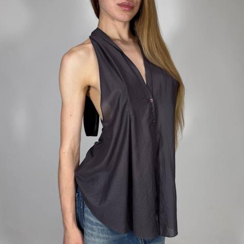 Vintage Y2K Cop Copine Backless Halter Top