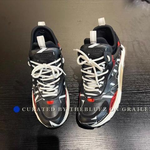 Valentino Black Mid-Top Sneakers