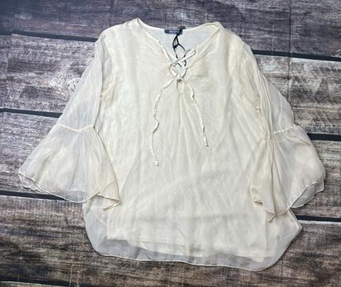 Giulia Silk Blouse Top Women's Large Sheer Bell Fairy Italy