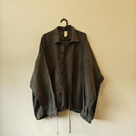 o project linen cotton grey shirt drawstring bottom japan