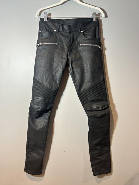 Balmain Waxed Biker Jeans