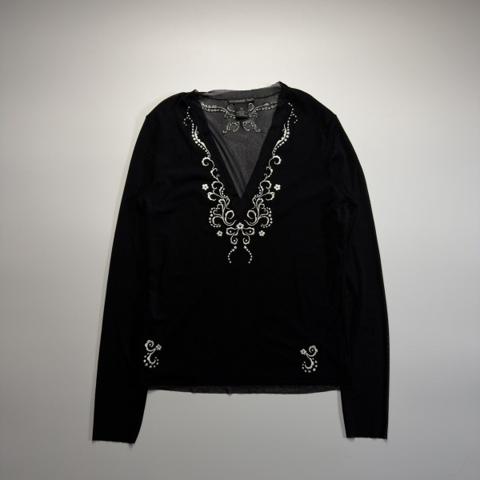 90’s Vivienne Tam Chinese Mesh Floral Top