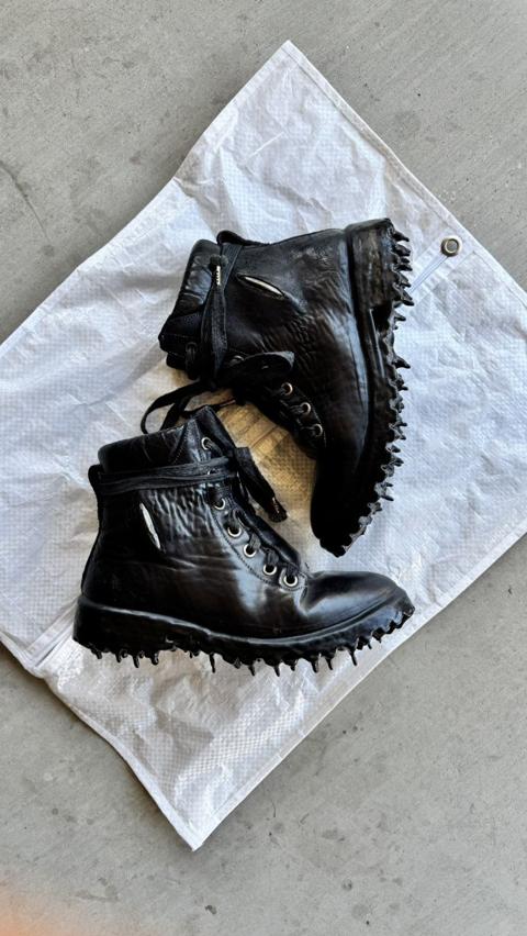 Prosthetic Black Rubber Drip Work Boots