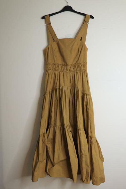 Neutral tiered midi dress - UK 6