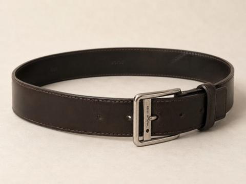 Versace Collection Espresso Leather Belt 90/36Made inItaly