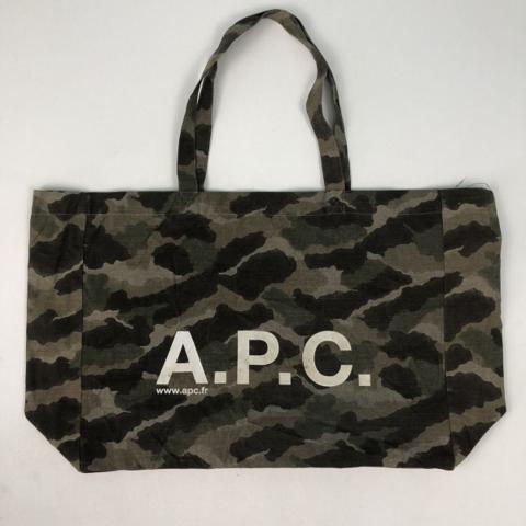 A.P.C. CAMO CANVAS TOTE BAG