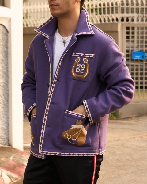 1995USD embroidered bronco equestrian wool jacket