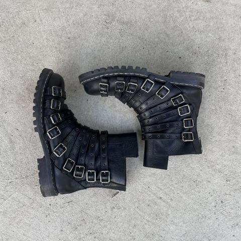 Nine buckle boots