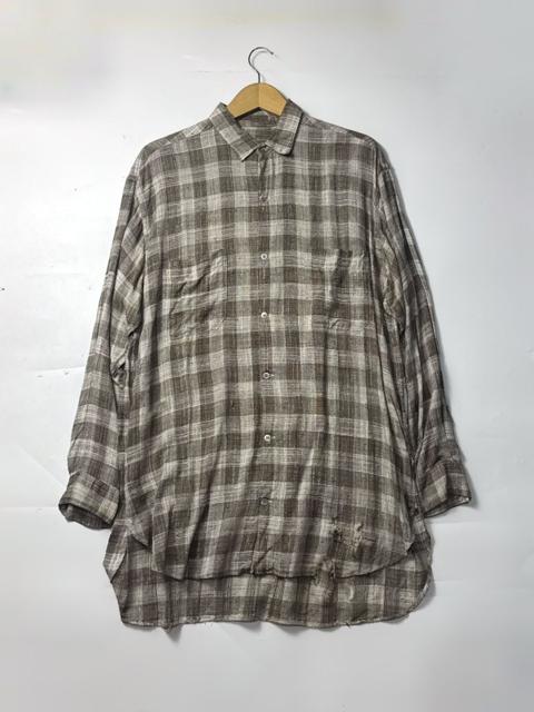 Yohji Yamamoto Plaid Rayon Shirt Ysforman Distressed