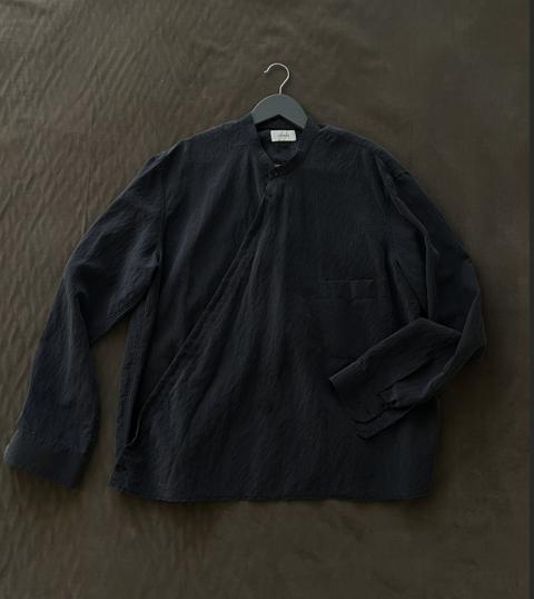 Lemaire Charcoal Dry Silk Wrapover Shirt