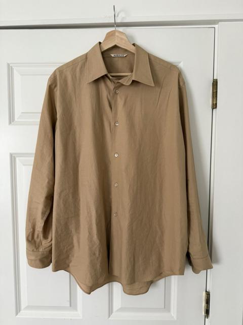 Tan finx cotton button down shirt