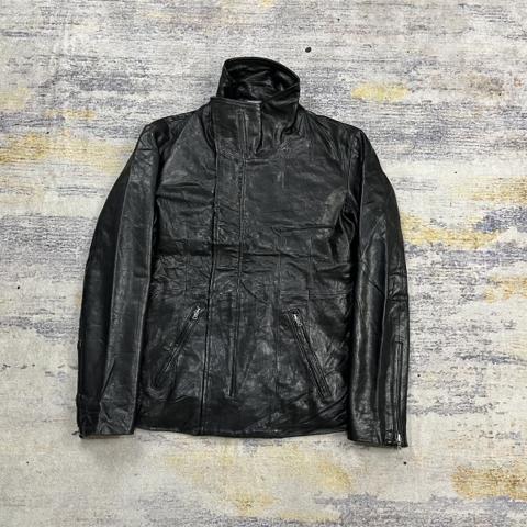 Influence high neck leather jacket vkei / rick owens style