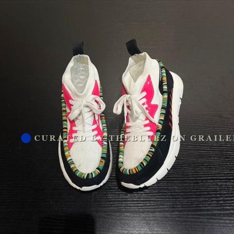 Valentino Woven Trim Color Accent Sneakers