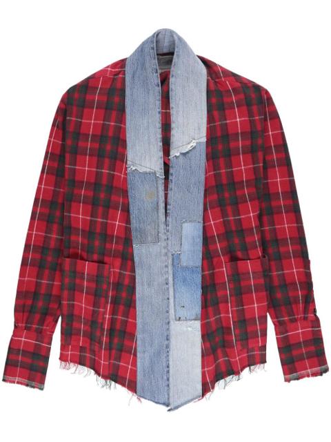 $1600 NWT Greg Lauren Red Plaid GL1 (Kimono) US Medium