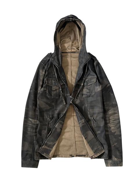 2000s Shellac Apocalypse Camo Hooded Tactical Zipper Jacket