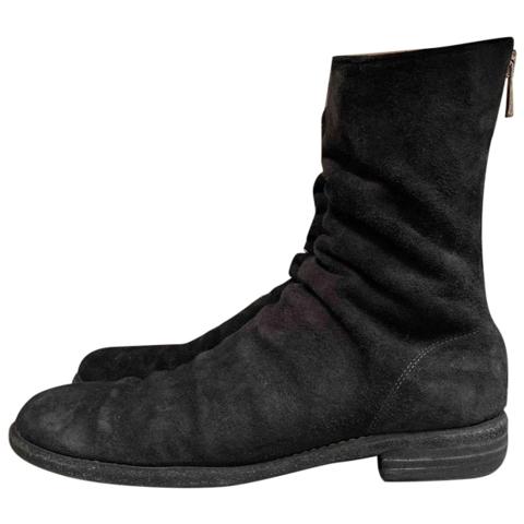 GUIDI 988 Black Suede Back Zip