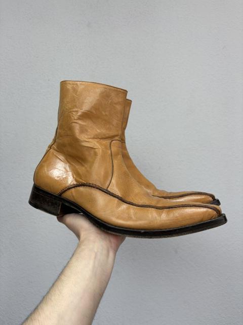 Vintage Camel Leather Zip Boots Guidi CCP Rick Owens Style