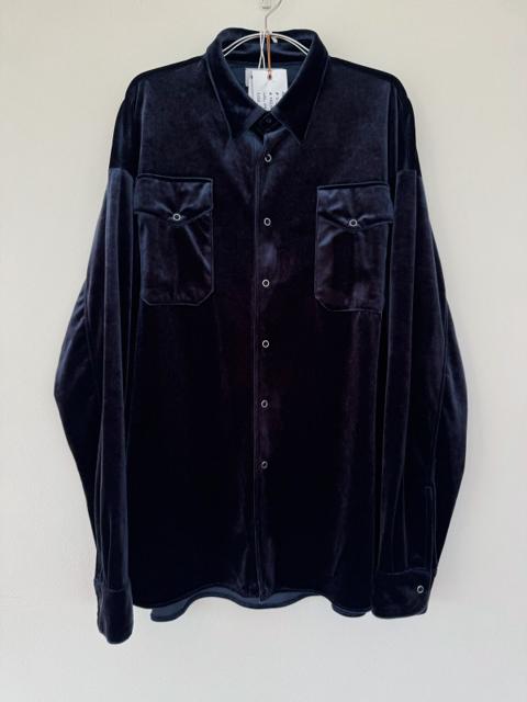 AW22 Velour Boxy Fit Snap Button Shirt