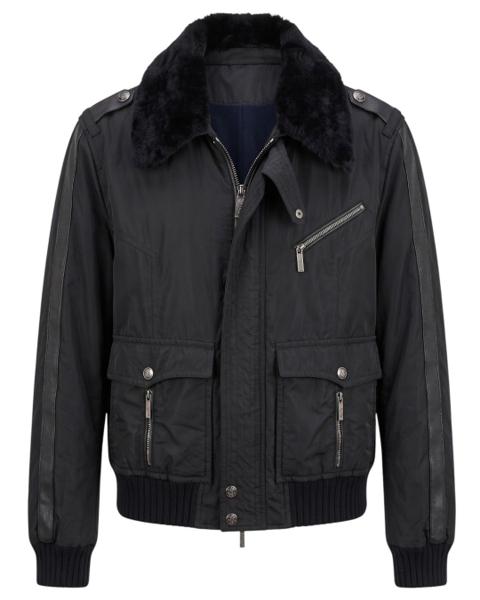 SHEEP FUR COLLAR BOMBER JACKET