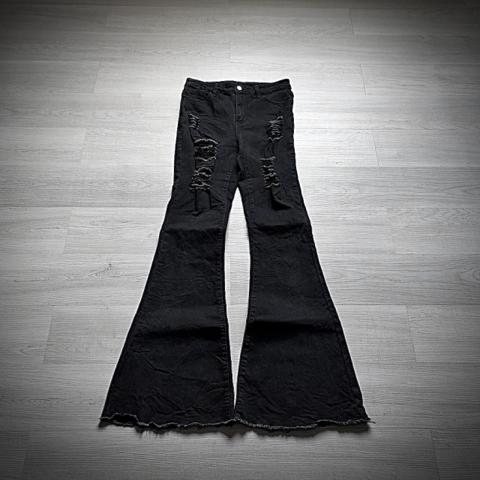 Gothic japanese black distressed and flared denim

28x32
45’ length 
13’ leg opening

not tornado mart 
Reworked denim by me, slim bootcut fit that stacks nicely on any shoes, beautiful dark silhouette to make you slender 

pairs nicely with any platforms or swear london, fits into a variety of styles from archive to vkei

no flaws but small pockets, dm w any questions and bundle to save🫡







D3
#ifsixwasnine #archive #Japanese #emo #gothic archive flared denim, rick, balenci, ifsixwasnine, Igb, goa, flared denim, japanese denim, japanese flared pants, tornado mart, kmrii, 14th addiction, hedi, dior, vkei, putumayo, visualkei, bootcut denim, roen, sierra bell, punk pants, 20471120, black waxed denim,, hysteric, bleeod, civarize, shohei takamiya, hysteric glamour, 5351 hommes, backlash, alice auaa, share spirit rokku gyaru, glp, laced jeans, ifsixwasnine mud max, laced flared jeans, in the attic, luster denim, hnaoto, punk, seditionaries, diorhomme